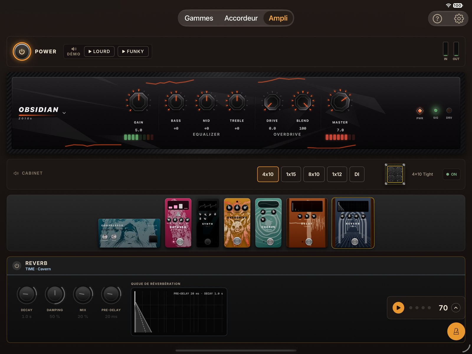 L'ampli Obsidian dans UnitBasse